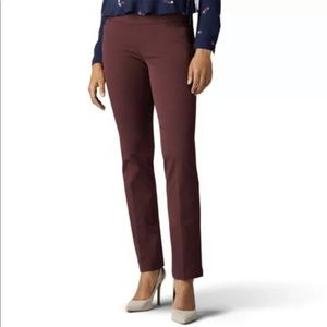 Lee Women's Sculpting Slim Fit Slim Leg mid rise pants NWT maroon sz 6